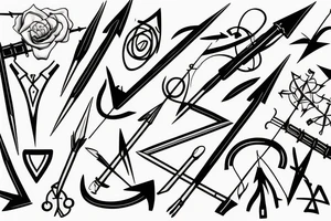 Arrow passing through bands tattoo idea