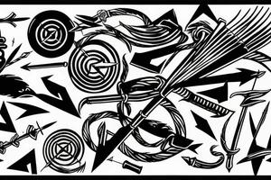 Arrow passing through bands tattoo idea