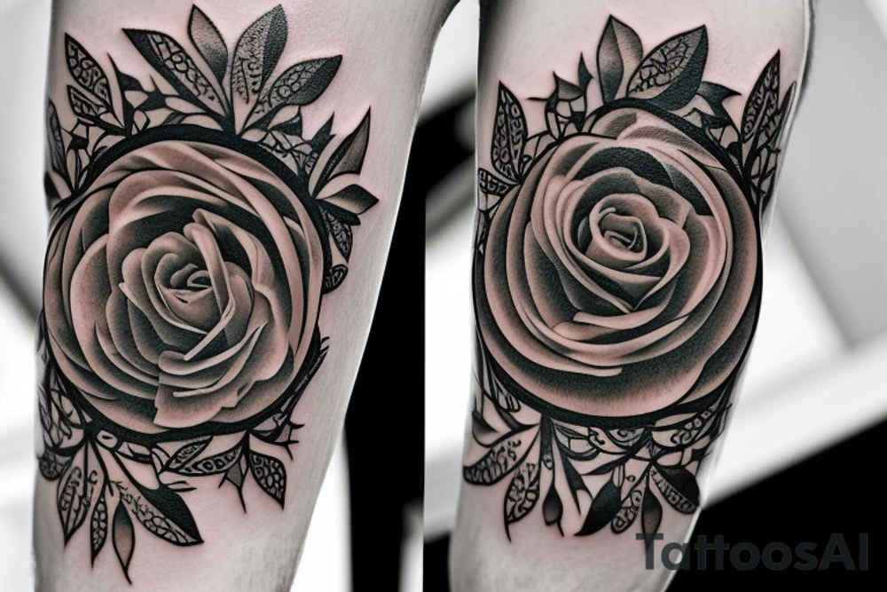 Outdoor stone stair case tattoo idea
