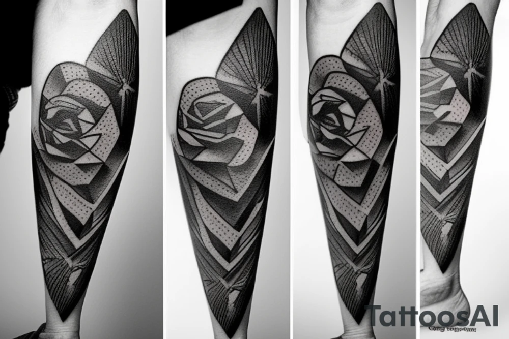 Outdoor stone stair case tattoo idea
