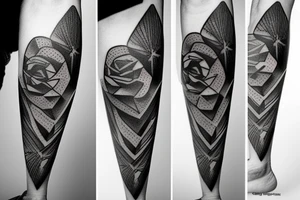 Outdoor stone stair case tattoo idea