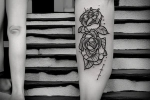 Outdoor stone stair case tattoo idea