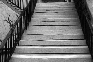 Outdoor stone stair case tattoo idea
