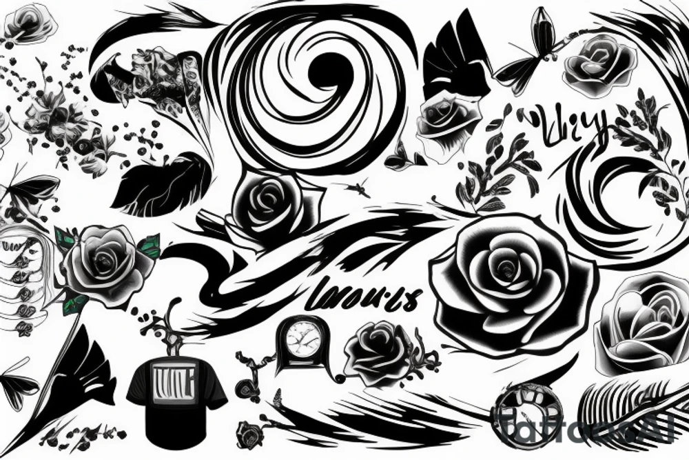 Always moving forward linear tattoo idea
