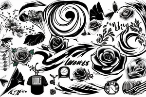 Always moving forward linear tattoo idea