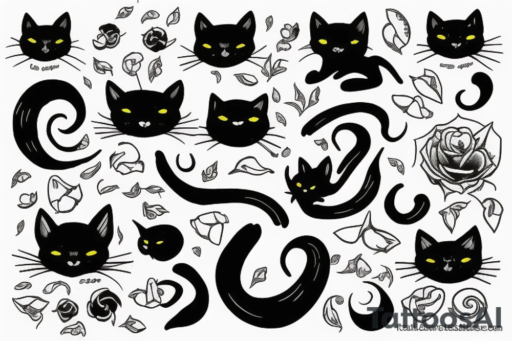 Black cat tattoo idea