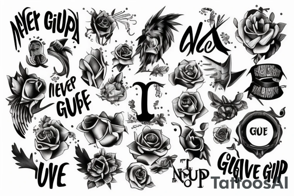 Never give up tattoo idea