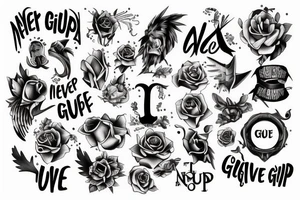 Never give up tattoo idea