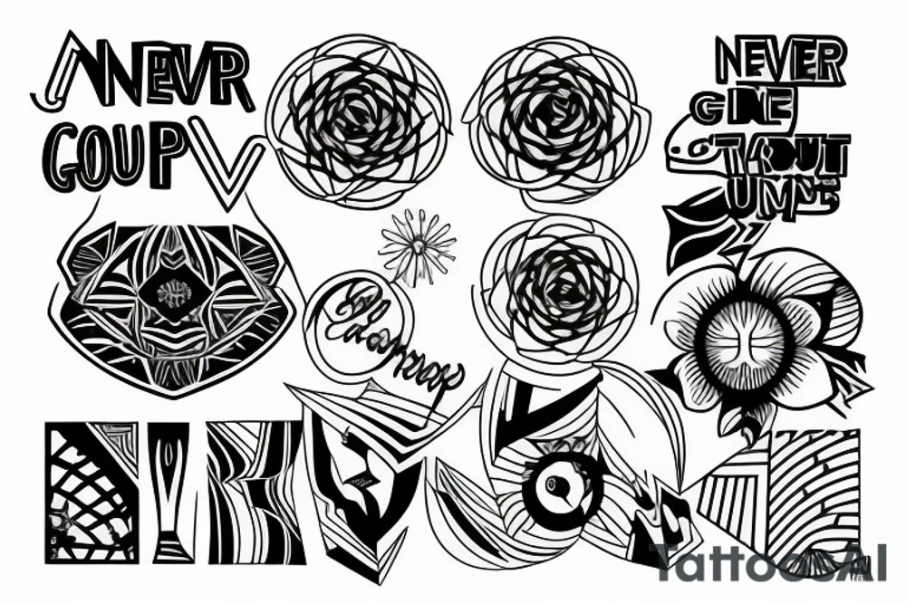 Never give up tattoo idea