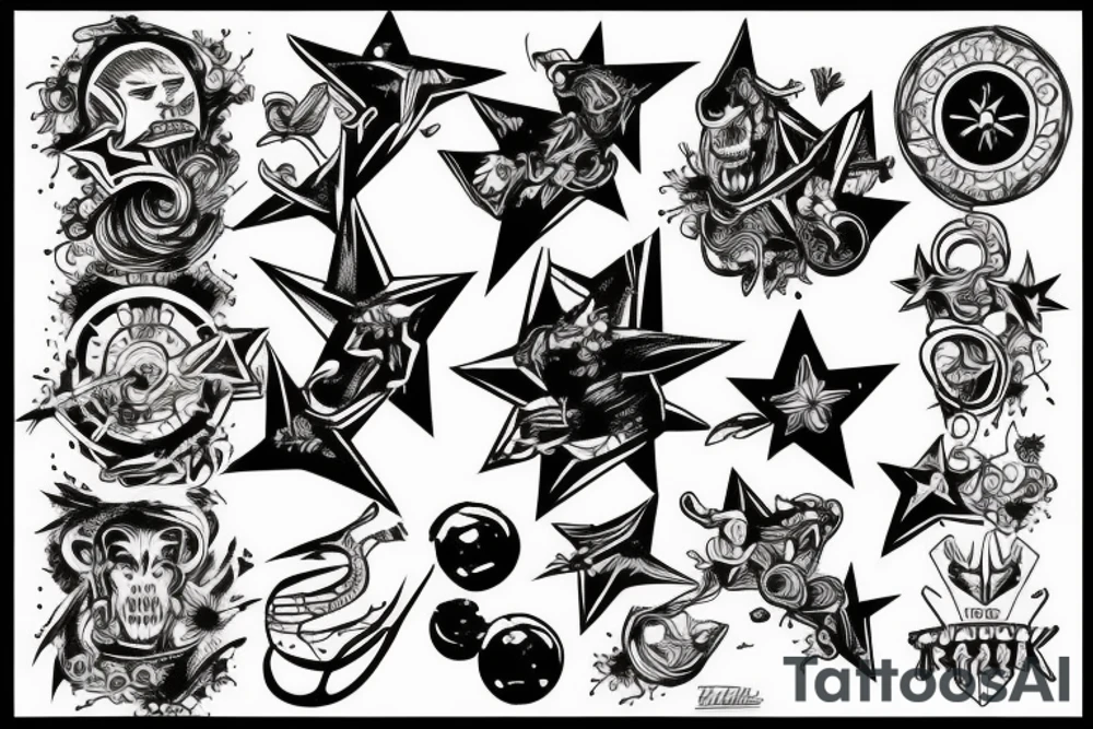 Star track to hell tattoo idea
