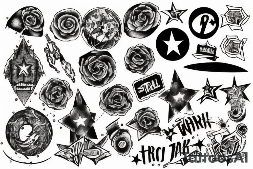Star track to hell tattoo idea