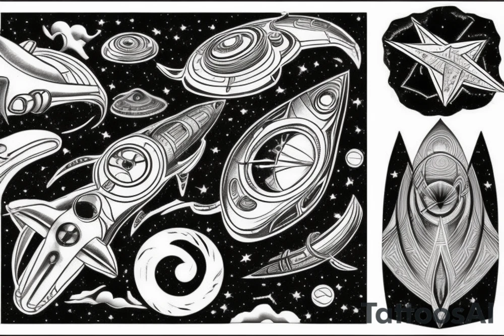 Night sky star trek on the rib tattoo idea
