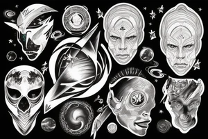 Night sky star trek on the rib tattoo idea