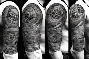 Night sky long tattoo on the rib tattoo idea