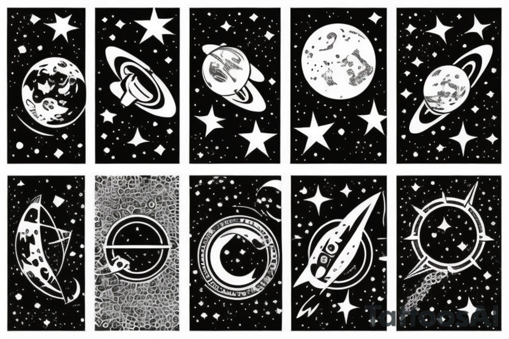Outer space tattoo on the rib tattoo idea