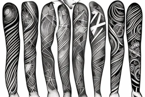 Space way on the rib thin lines tattoo idea