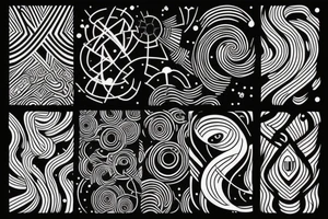 Space way in thin lines tattoo idea