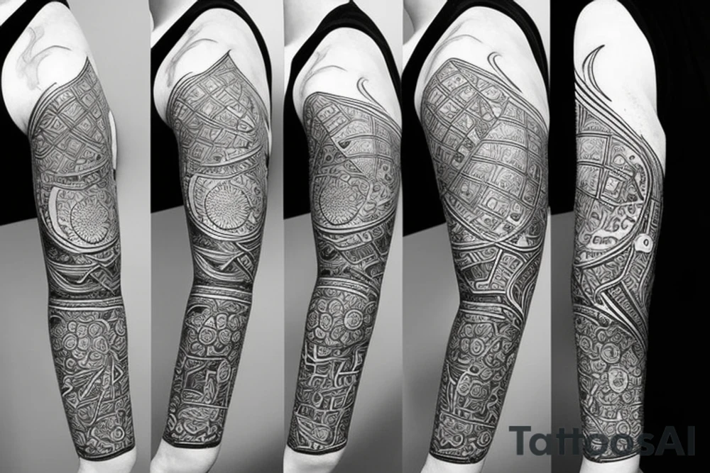 Line-shaped cosmos tattoo idea