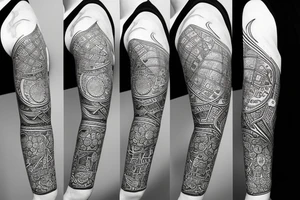 Line-shaped cosmos tattoo idea