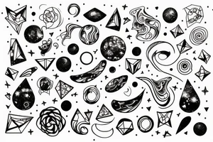 Milky way in pencil lines tattoo idea