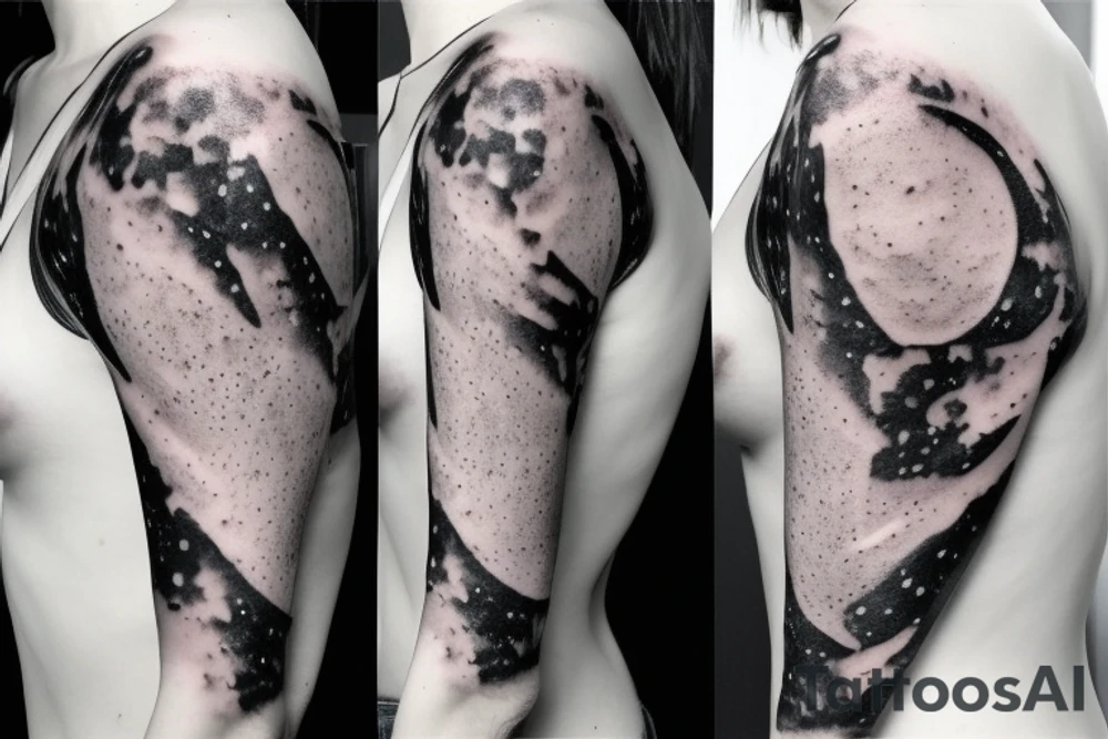 Milky way under breast tattoo idea
