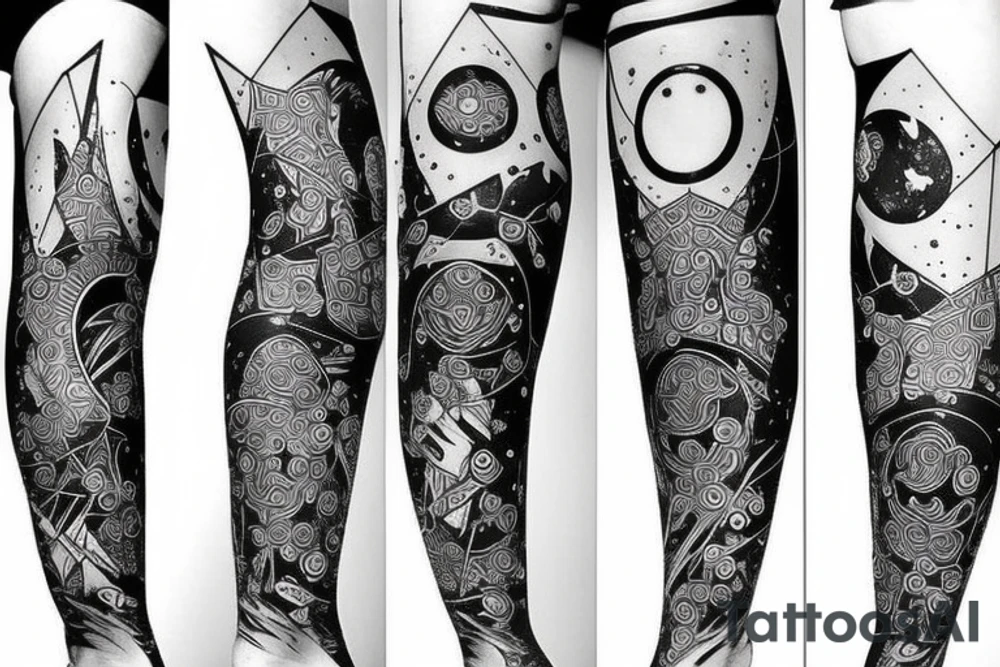 Milky way along the leg tattoo idea
