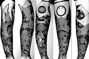 Milky way along the leg tattoo idea