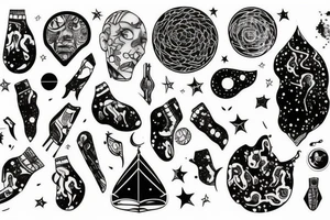 Milky way along the leg tattoo idea