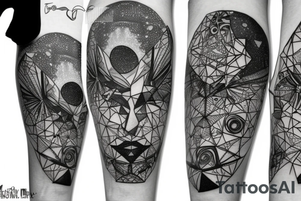 Milky way along the leg tattoo idea