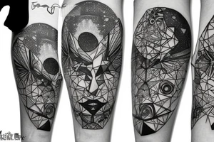 Milky way along the leg tattoo idea