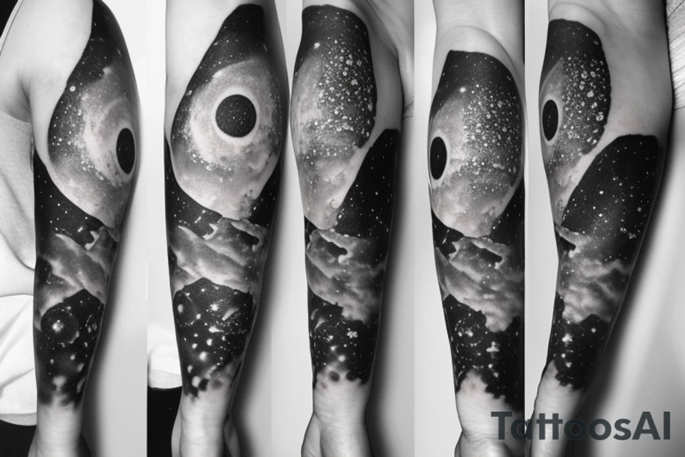 Milky way along inner arm tattoo idea