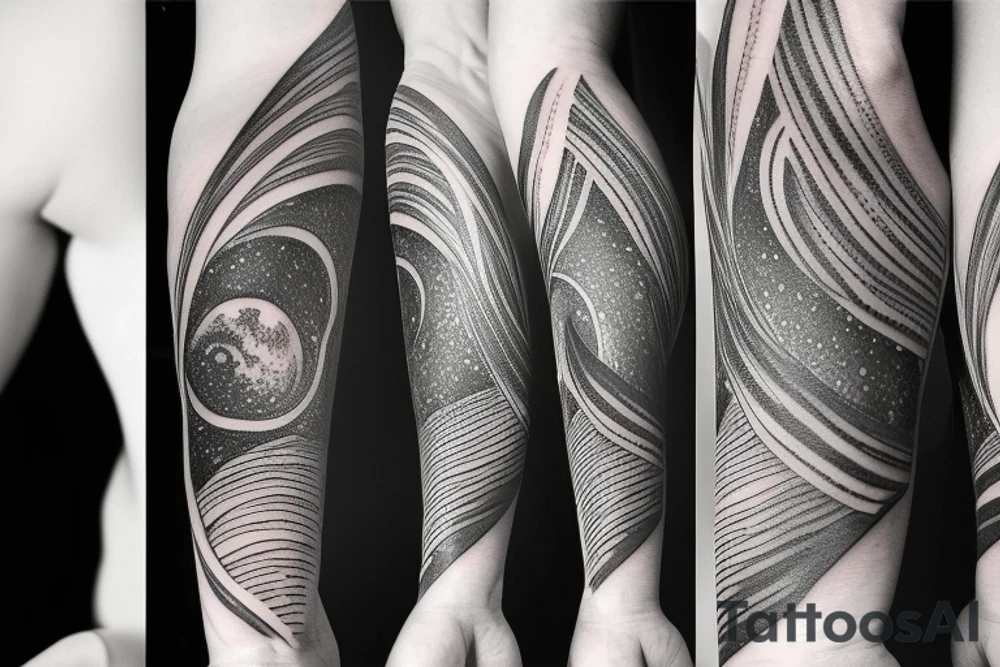 Thin Milky way in perspective along inner arm tattoo idea