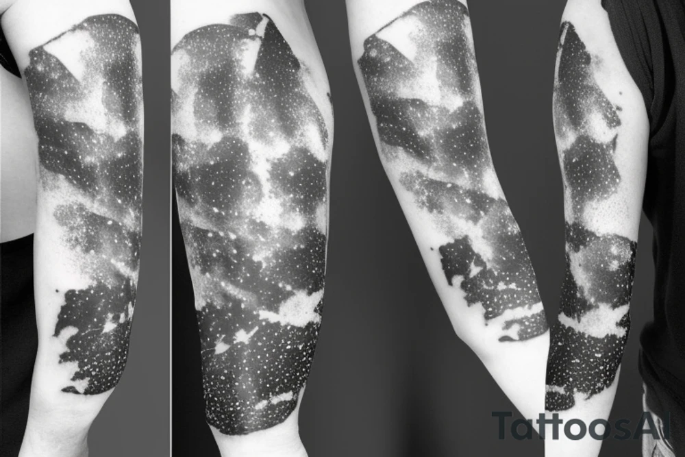 Thin Milky way in perspective along inner arm without filling tattoo idea