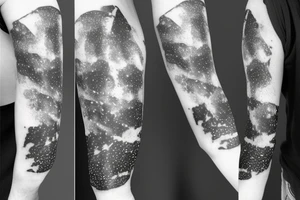 Thin Milky way in perspective along inner arm without filling tattoo idea