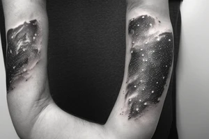 Thin Milky way in perspective along inner arm without filling tattoo idea