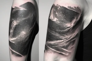 Thin Milky way in perspective along inner arm without filling tattoo idea