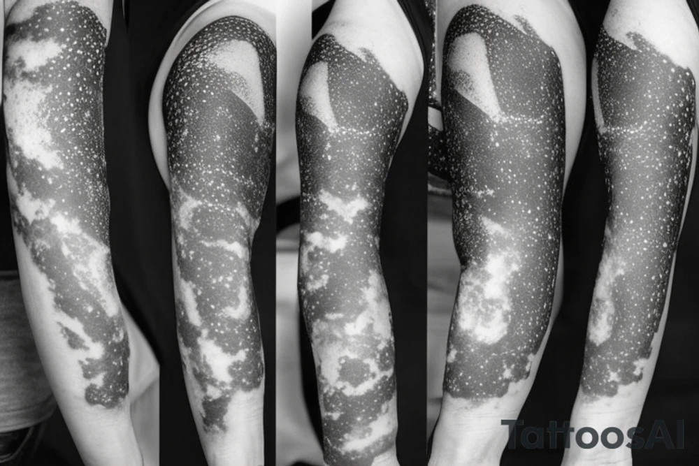 Thin Milky way in perspective along inner arm without filling tattoo idea