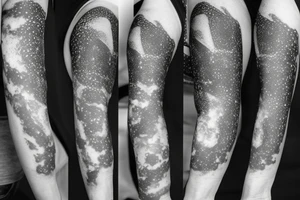 Thin Milky way in perspective along inner arm without filling tattoo idea