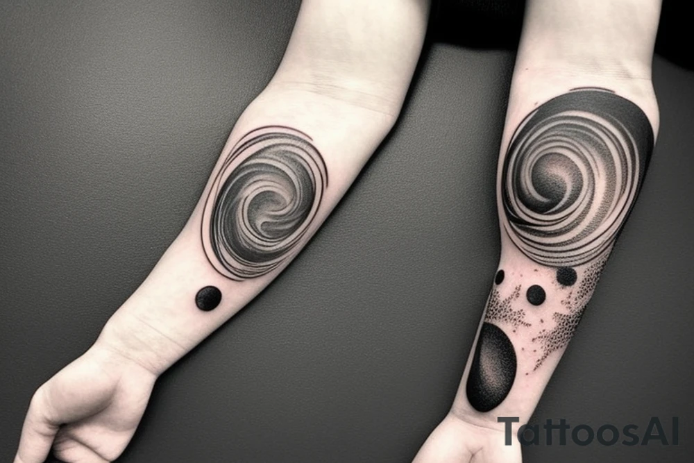 Thin Milky way in perspective along inner arm without filling tattoo idea Thin Milky way in perspective along inner arm without filling tattoo idea