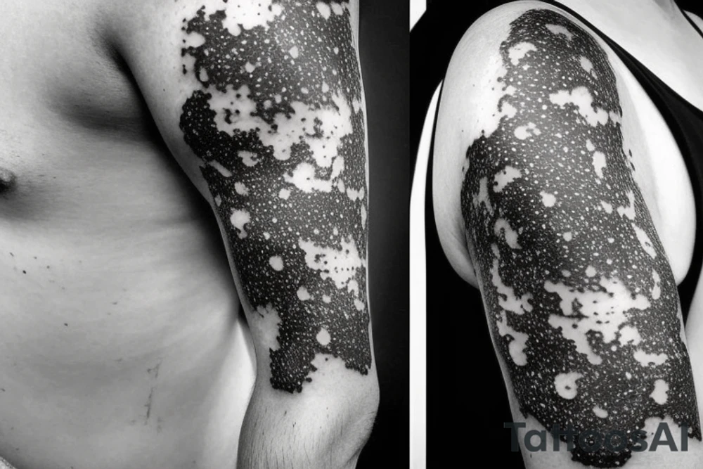 Thin Milky way in perspective along inner arm without filling tattoo idea