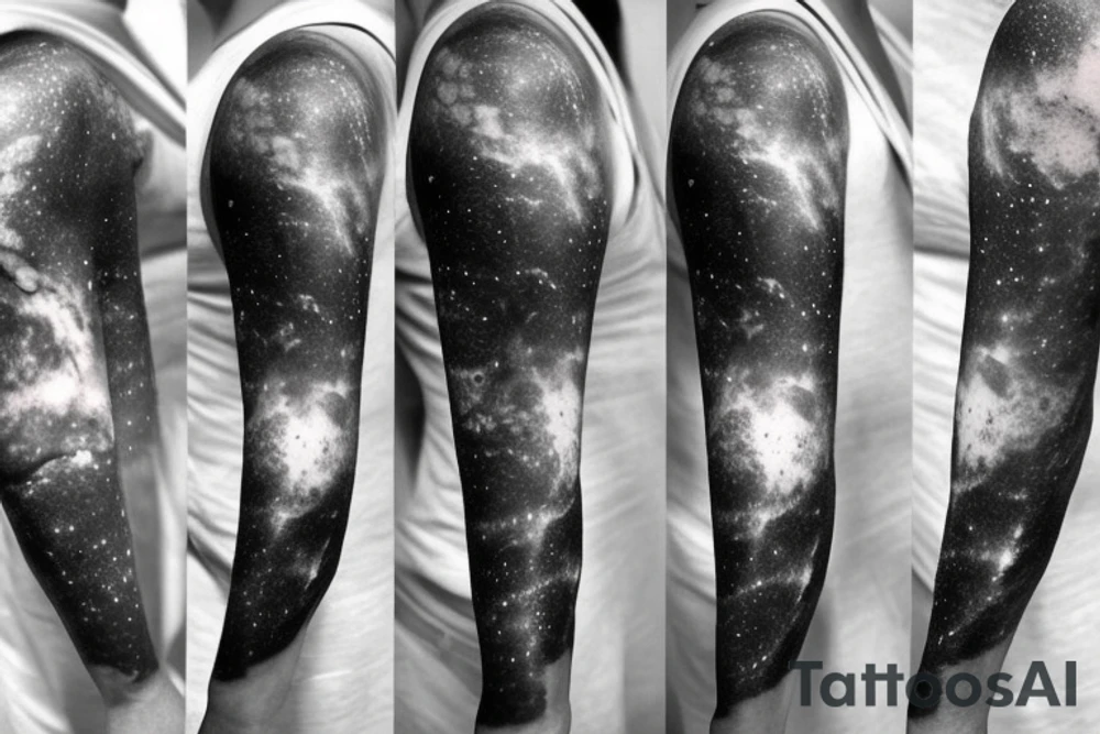 Thin Milky way in perspective along inner arm without filling tattoo idea