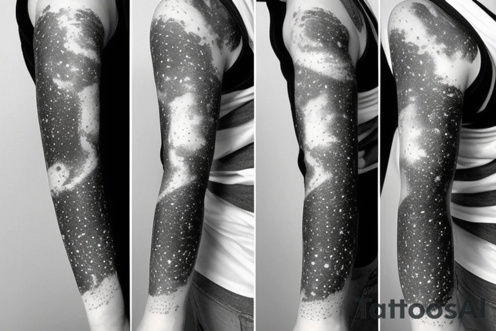 Thin Milky way in perspective along inner arm without filling tattoo idea