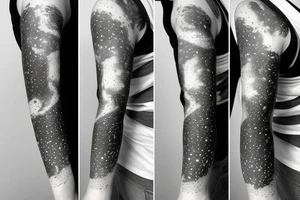 Thin Milky way in perspective along inner arm without filling tattoo idea