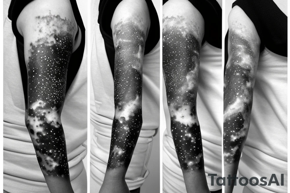 Thin Milky way in perspective along inner arm without filling tattoo idea