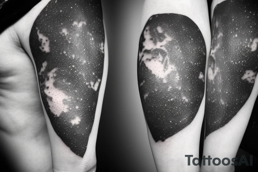 Thin Milky way in perspective along inner arm without filling tattoo idea