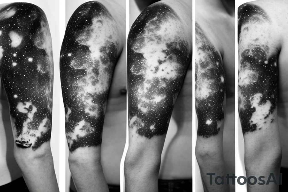 Thin Milky way in perspective along inner arm without filling tattoo idea