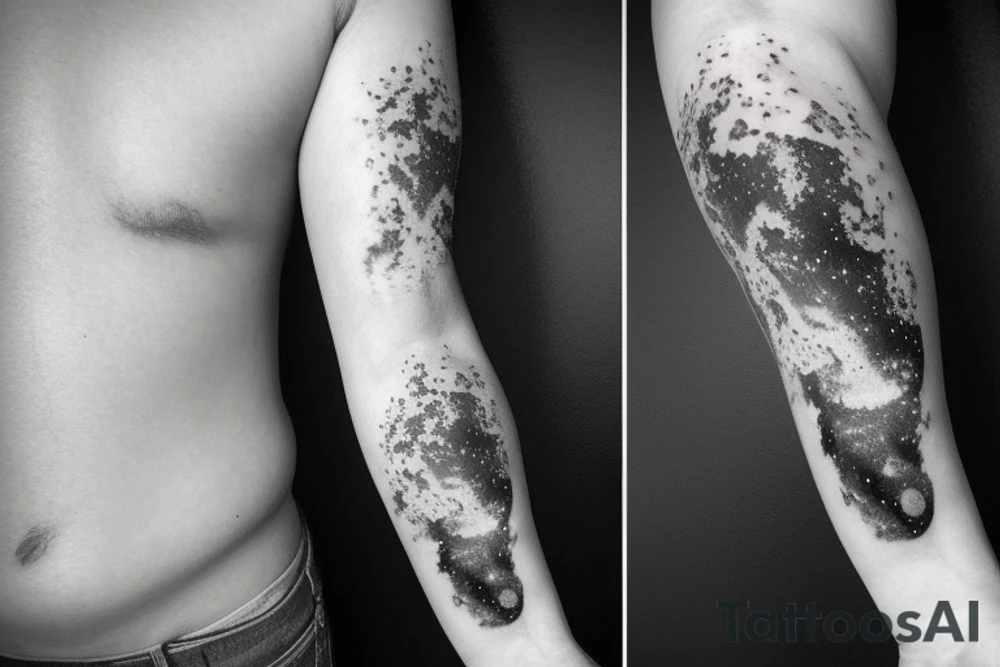 Thin Milky way in perspective along inner arm without filling tattoo idea