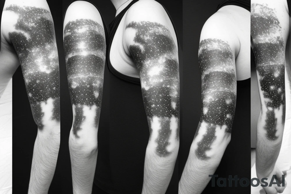Thin Milky way in perspective along inner arm without filling tattoo idea