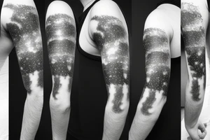 Thin Milky way in perspective along inner arm without filling tattoo idea