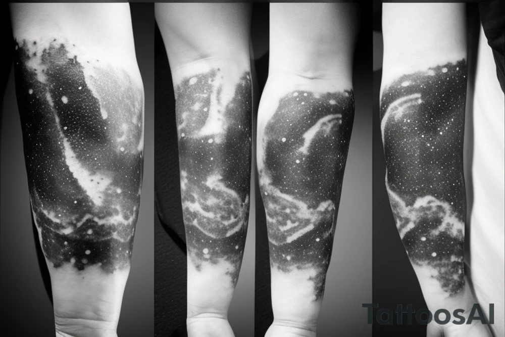 Thin Milky way in perspective along inner arm without filling tattoo idea